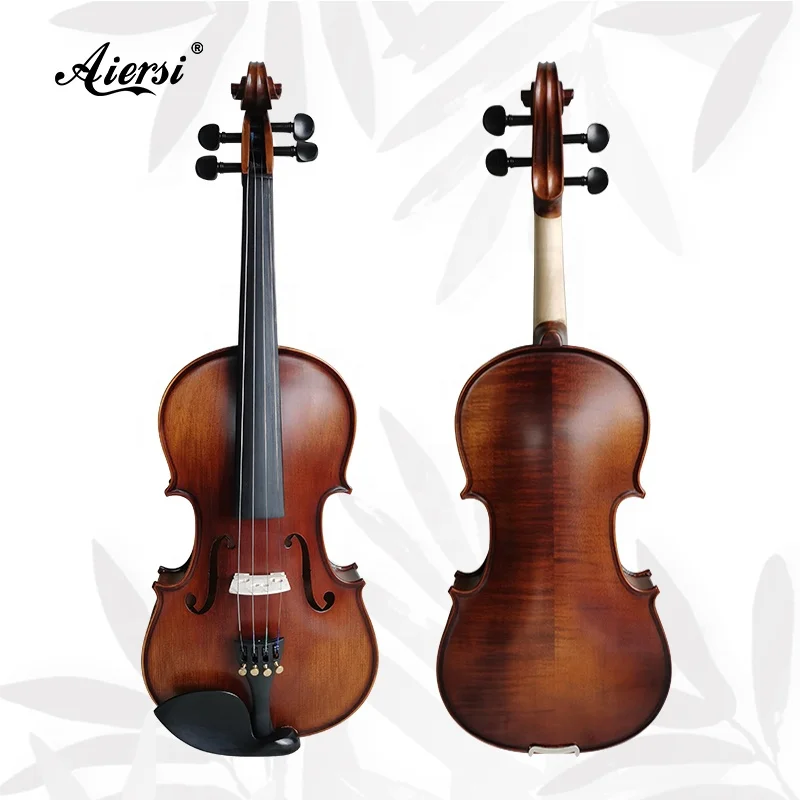 

Aiersi brand wholesale price advanced violin stringed musical instrument handmade violins with case rosin and bow, Dark red brown