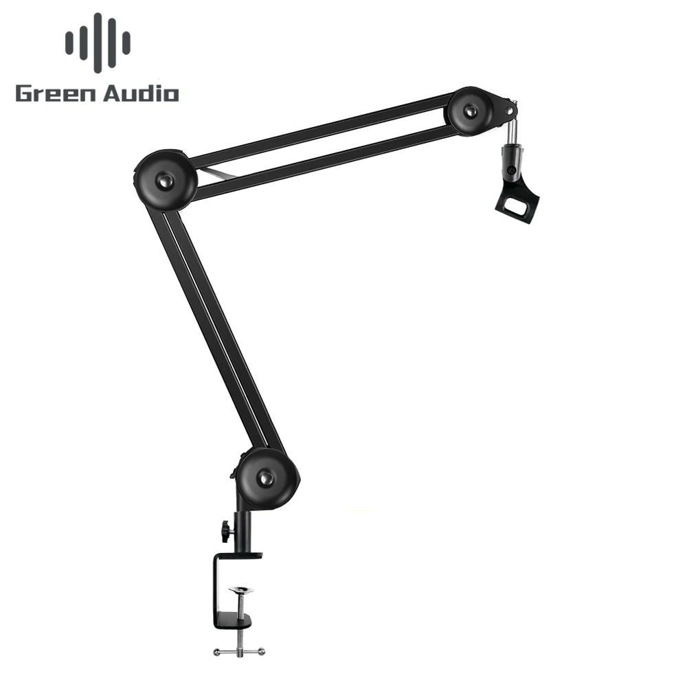 

GAZ-40 flexible adjustable durable metal suspension desk table condenser microphone scissor arm stand, Ceramic black,white