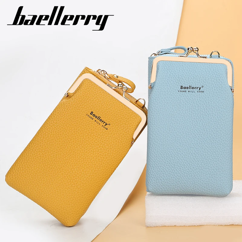 

Baellerry crossbody shoulder bag custom leather crossbody bags Long Coin Purse wallet carteras mujeres phone shoulder bag