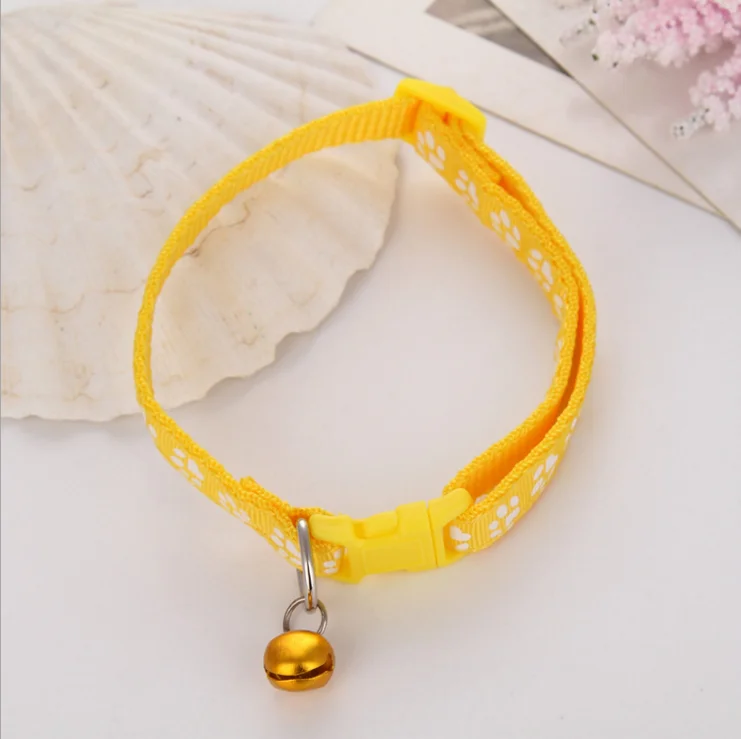 

Wholesale nice price fashion popular Yellow Color Pet Collar for Cats and Small Dogs with Bell
