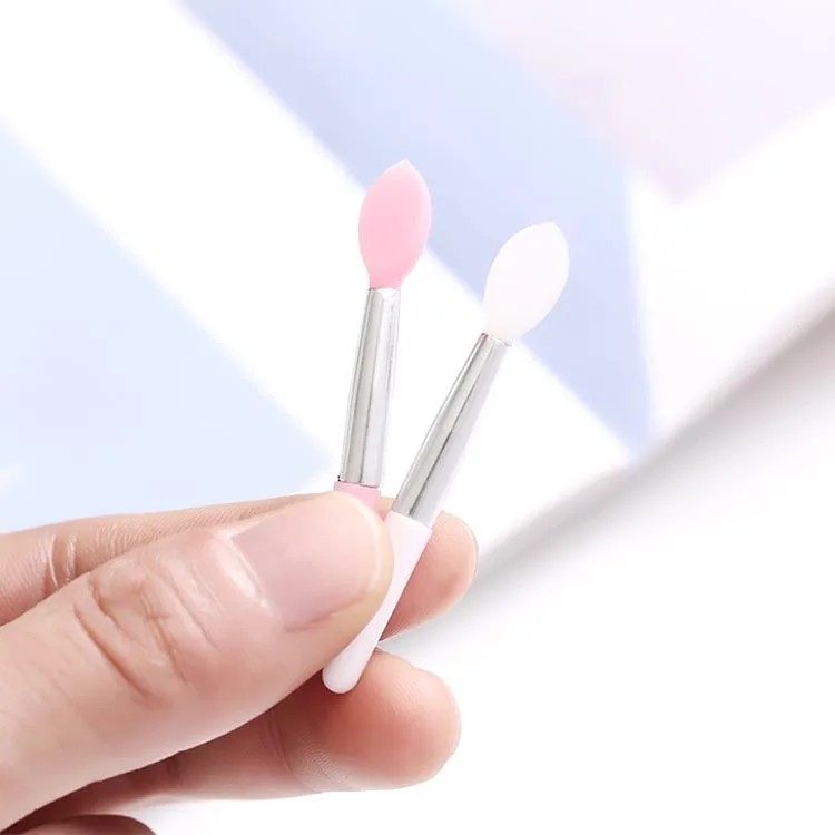 

Small Silicone Spatula Mini Lip Mask Brush Spoon For Lipstick Lip Balm, Black/white/pink