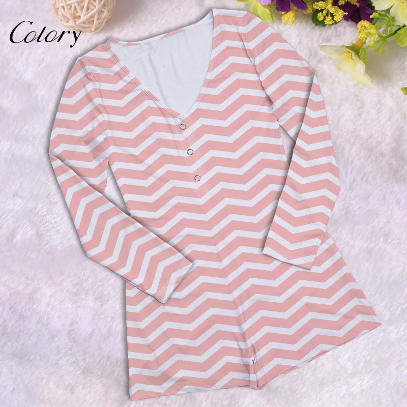 

Colory Res And White Striped Pajamas Sexy Onesie Birthday Sleepwear Two Pieces, Picture shows