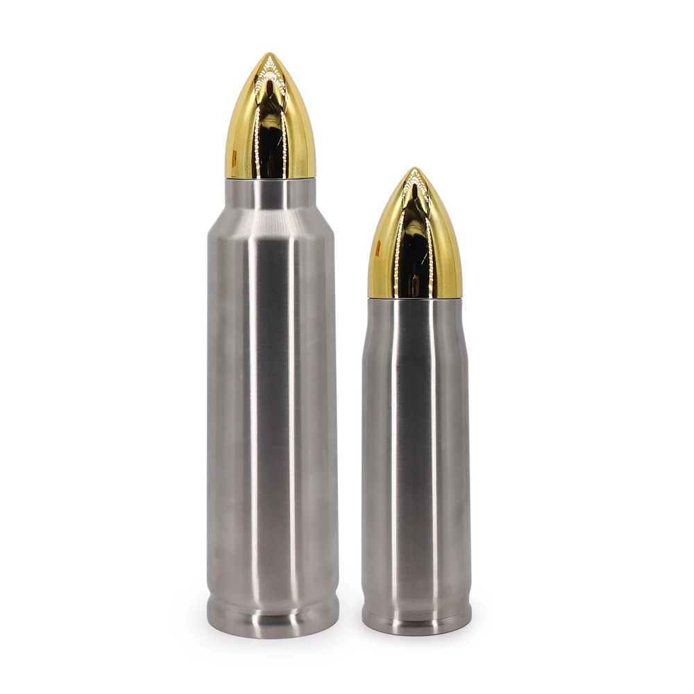 

500ml 1000ml double wall rocket cup stainless steel vacuum Insulated water bottle bullet shape tumbler