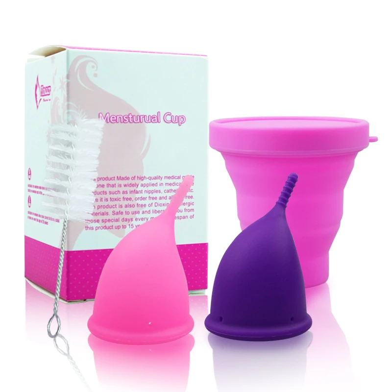 

Medical Silicone Menstrual Cup Lady Reusable Period Cup Menstrual Cup, Purple, pink