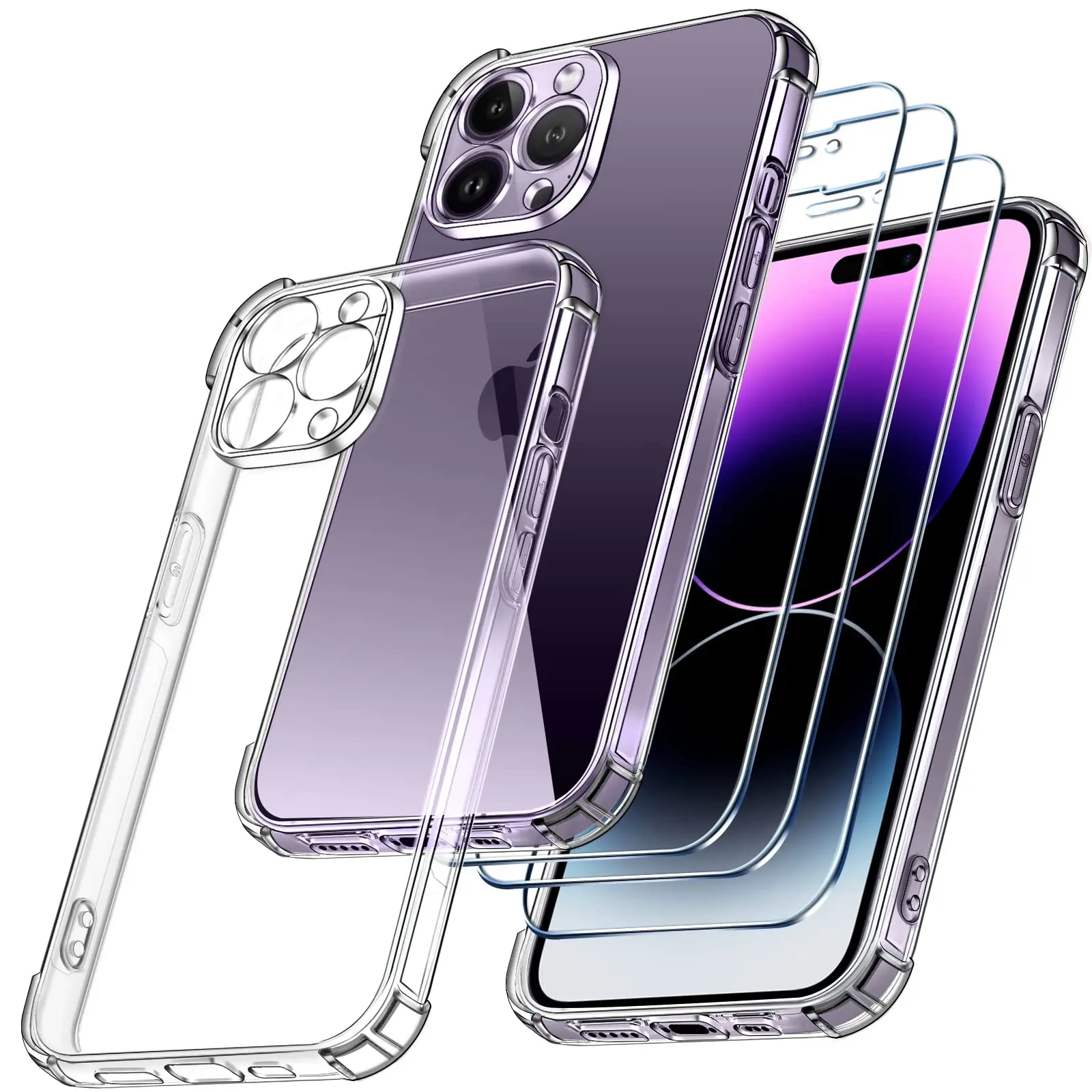 

New Arrive 3d Camera Lens For Iphone 14 Tpu Soft Phone Case For Iphone 14pro 9h 2.5d Tempered Glass For Iphone 14 Promax