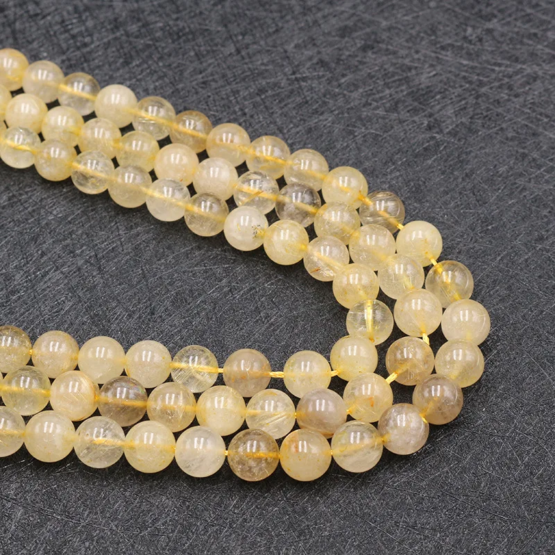 

Yiwu Fast Ship 4-12mm Golden Rutile Quarzt Beads High Qualiy Rutilated Quartz For DIY Bracelet, Orange