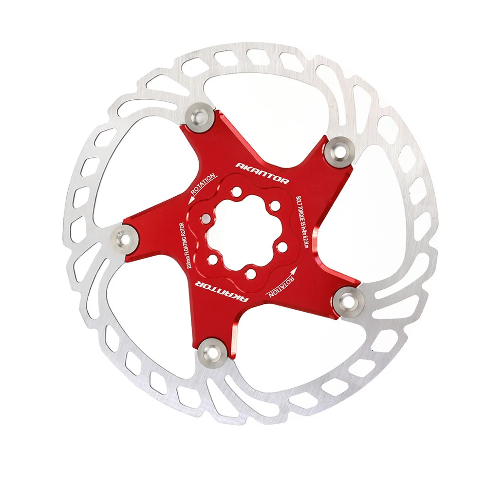 

AKANTOR stainless steel rotors mountain road bike calipers 140mm160mm180mm203mm brake parts bicycle brake rotor floating disc, Black red blue golden