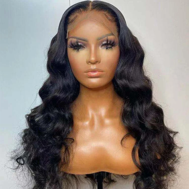 

Human Hair Wigs HD Full Lace Hair Glueless Lace Front Wigs Human Hair Transparent Lace Frontal Wigs For Black Women, Natural color1b