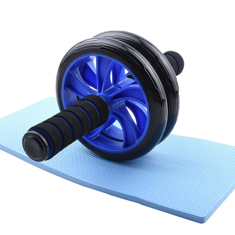 

Popular Dual Wheel Roller With Resistant Bands Rueda Abdominal Abdominal Trainer Wheel, Green, blue