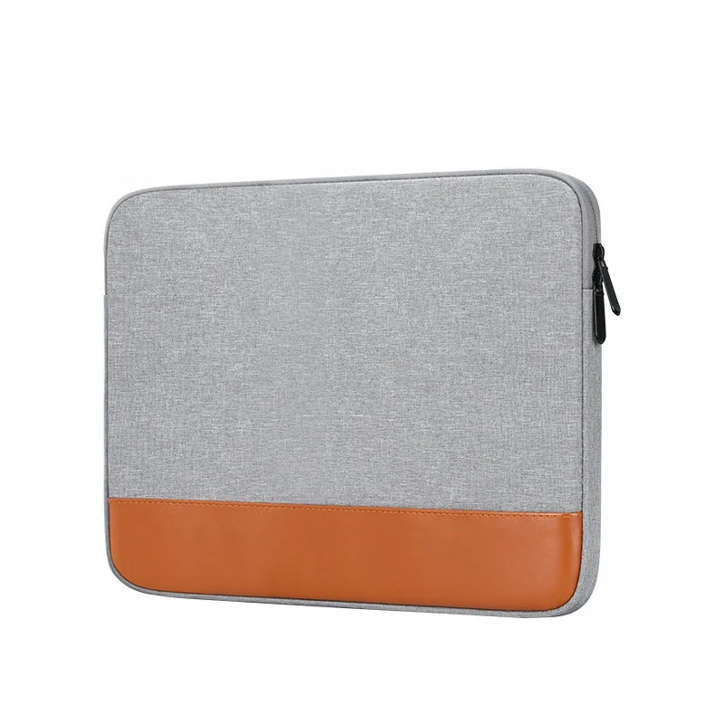 

Amazon 15 inch protable PU polyester fleece computer sleeve bag laptop case, Customized
