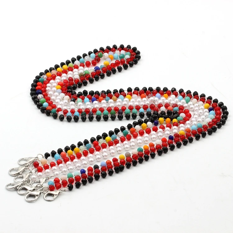 

VRIUA Boho Colorful Crystal Beads Face Masking Chain Sunglasses Lanyard Anti-drop Neck Straps Holder Women Jewelry Masked Chain