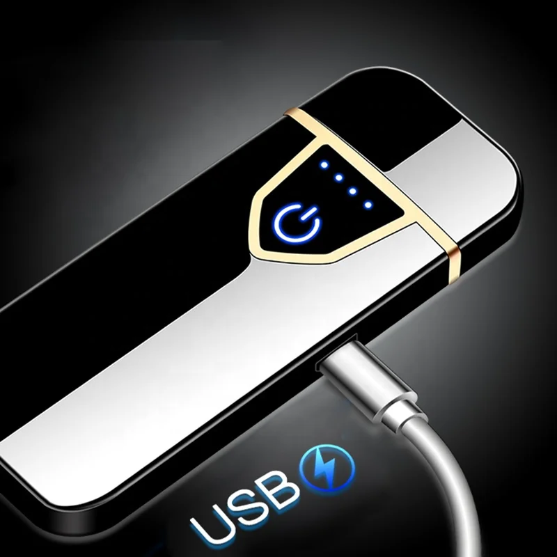

Sleek Touchscreen Rechargeable Electric Led Coil Flameless USB Lighter, Satin