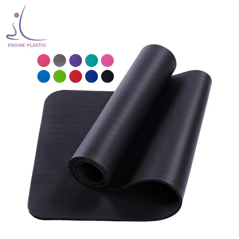 

Custom Logo Extra Thick Large Non-slip Black 10mm 15mm NBR Yoga Mat