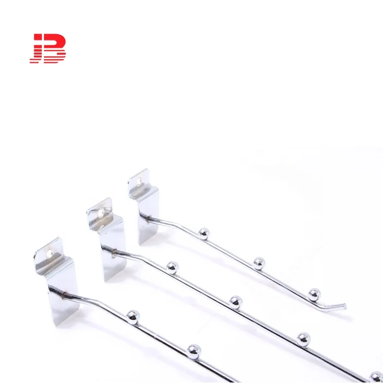 Chrome Color and 6mm Diameter of the wire slatwall hook with 5balls supplier