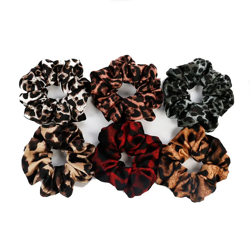 

free shipping custom leopard scrunchies hair accessories