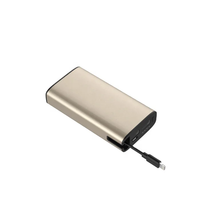 

TRUSDA C902 Aluminum body 6700mAh QC And PD 3.0 One For All Power Bank With Built-in Cables, Grey;silver;customized