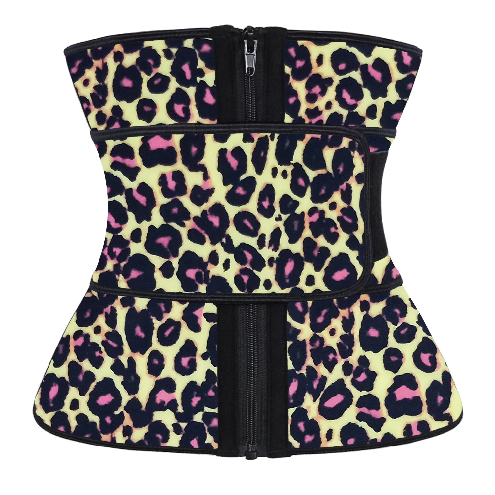 

ATBUTY Leopard Print Waist Trainer Shaper Latex Slimming Belt Tummy Control