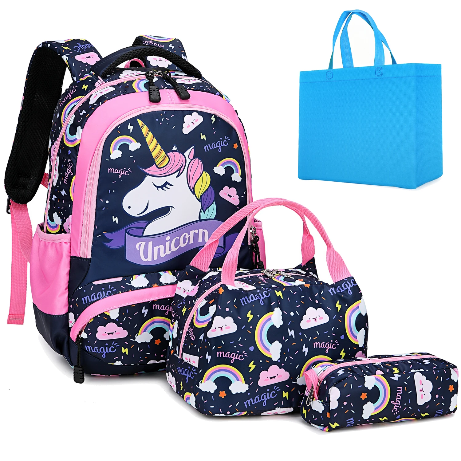 

Bag For Backpack Kids Girls Unicorn Girl Backpacks Children Waterproof Boys Bookbags Teenagers Bagpack Lunch 2020 U School Bags