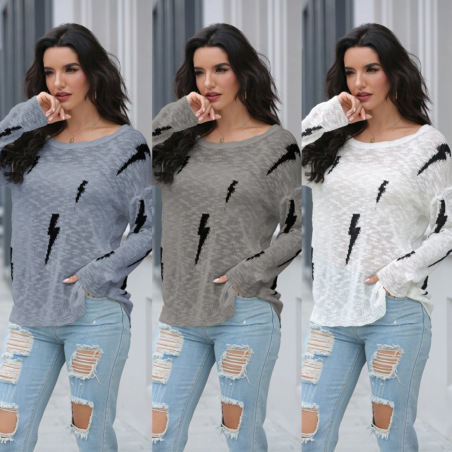 

New Autumn And Winter Lady Woman's knitted Sweater Short Style High Quality Solid Knit Top Pullover VD3240