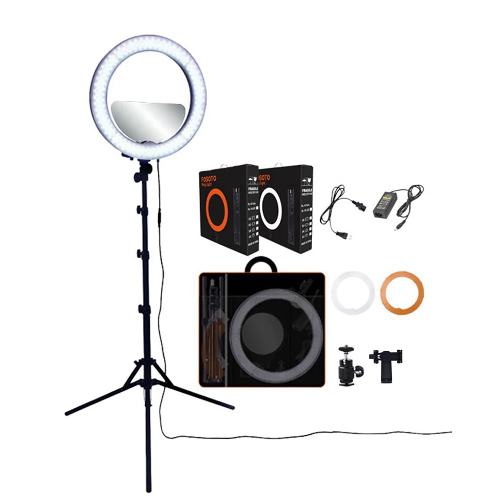 

Suppliers Wholesale 18 inch selfie ring light with tripod stand for live stream, Black