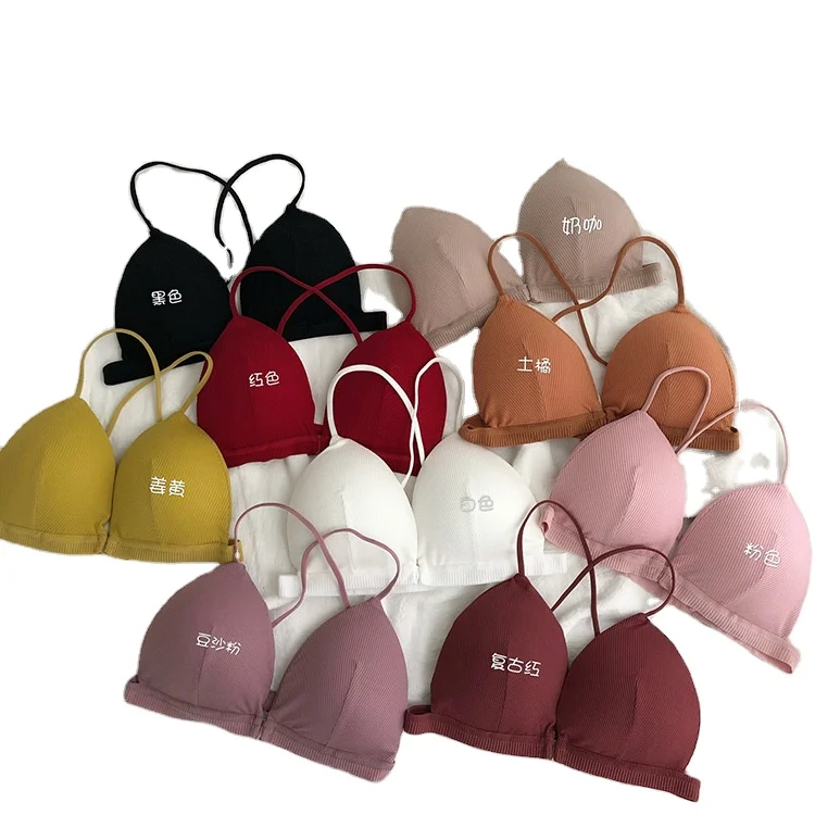 

Women Triangle Bralette Soft Cup Wireless Bra Comfortable Wire Free beauty back Bra Top