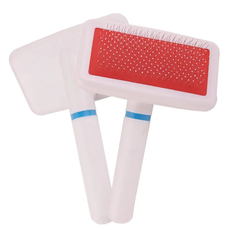 

Pet toilet cleaning supplies Dog comb white with protective point plastic handle comb depilation comb