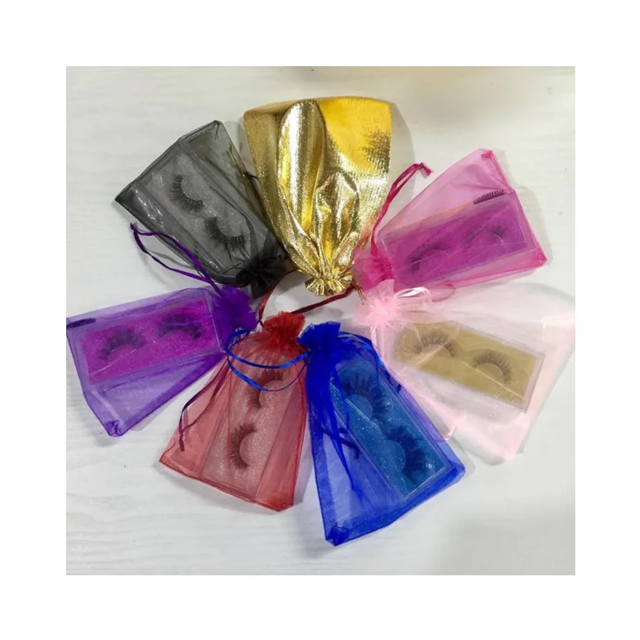 

cosmetic lash jewelry mesh bags for eyelashes kit bag luxury packaging lash bags