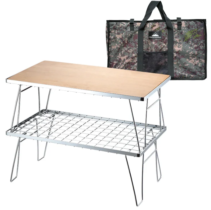 

CAMPINGMOON Camping Outdoor Multi Function Hiking Picnic Stainless Steel Folding Fold Table