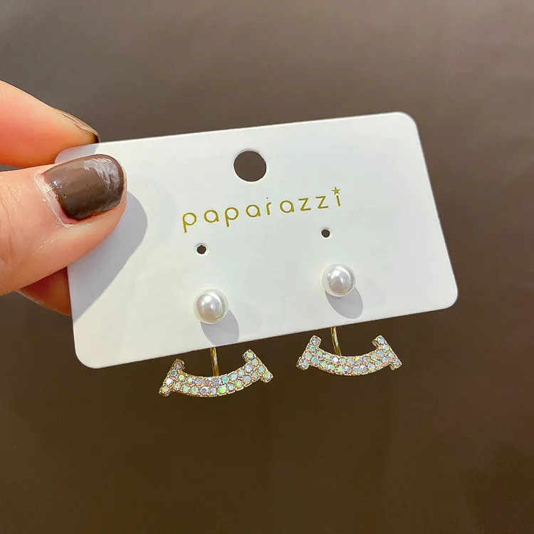 

2020 fashion rhinestone gold filled pearl earrings