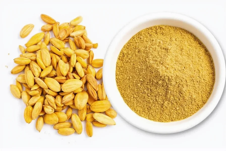 Close-up comparison of fresh ginger root versus ground ginger powder in spice jars