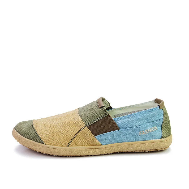 

2021 Spring Summer Men's Fashion Casual Slip On Loafers Canvas Trendy Shoes
