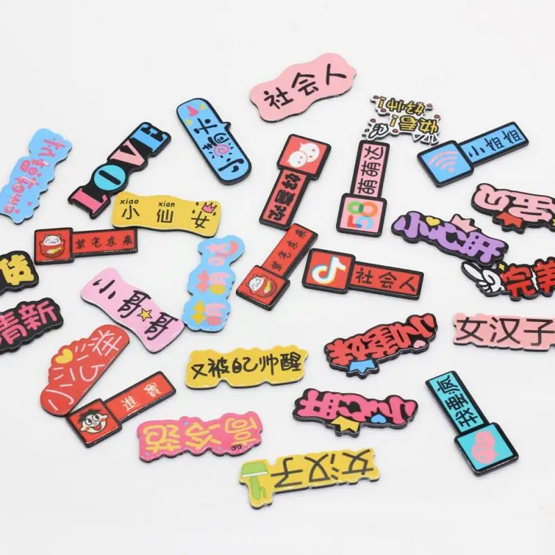 

100Pcs Lovely Cabochon Chinese Style Tags Pastel Colors Acrylic Letter Card Charm Pendant For Girls Jewelry Making