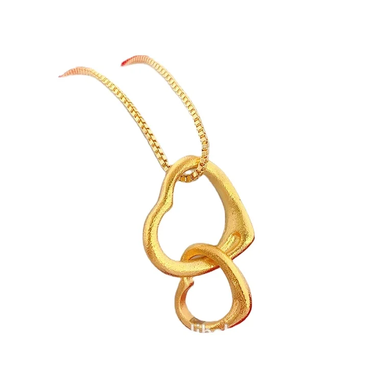 

HD0263 Gold Heart Pendant Female Gold Plated Necklace With Clavicle Chain For Girlfriend And Best Friend