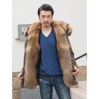 

Good Quality Real Men Fur Parka with Real Raccoon Fur Hood Winter Mens Parka Jackets