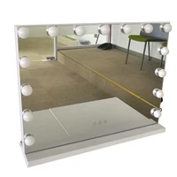 

New Amazon Bedroom Lighted Standing LED Cosmetic Mirror Wall Mounted Bulbs Makeup Vanity Hollywood Mirror with lights bulbs