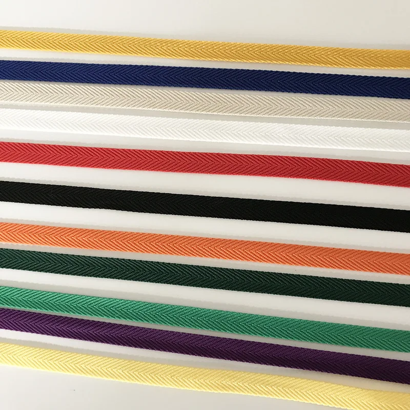 

Custom logo Printed back Herringbone neck tape embossed elastic woven band used for T-shirt neck and kinds wear decoration, In stock