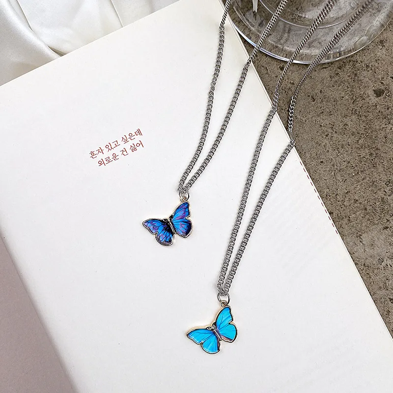 

Hot Sale Luxury Sterling Silver Short Clavicle Chain Choker Jewelry Butterfly Necklace Women, Picture shows