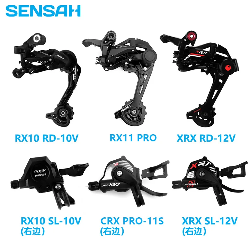 

SENSAH Bike Rear Derailleurs RX10 CRX XRX 10/11/12S Trigger Shifter MTB Derailleurs for M6000 M8000 M9100, Black