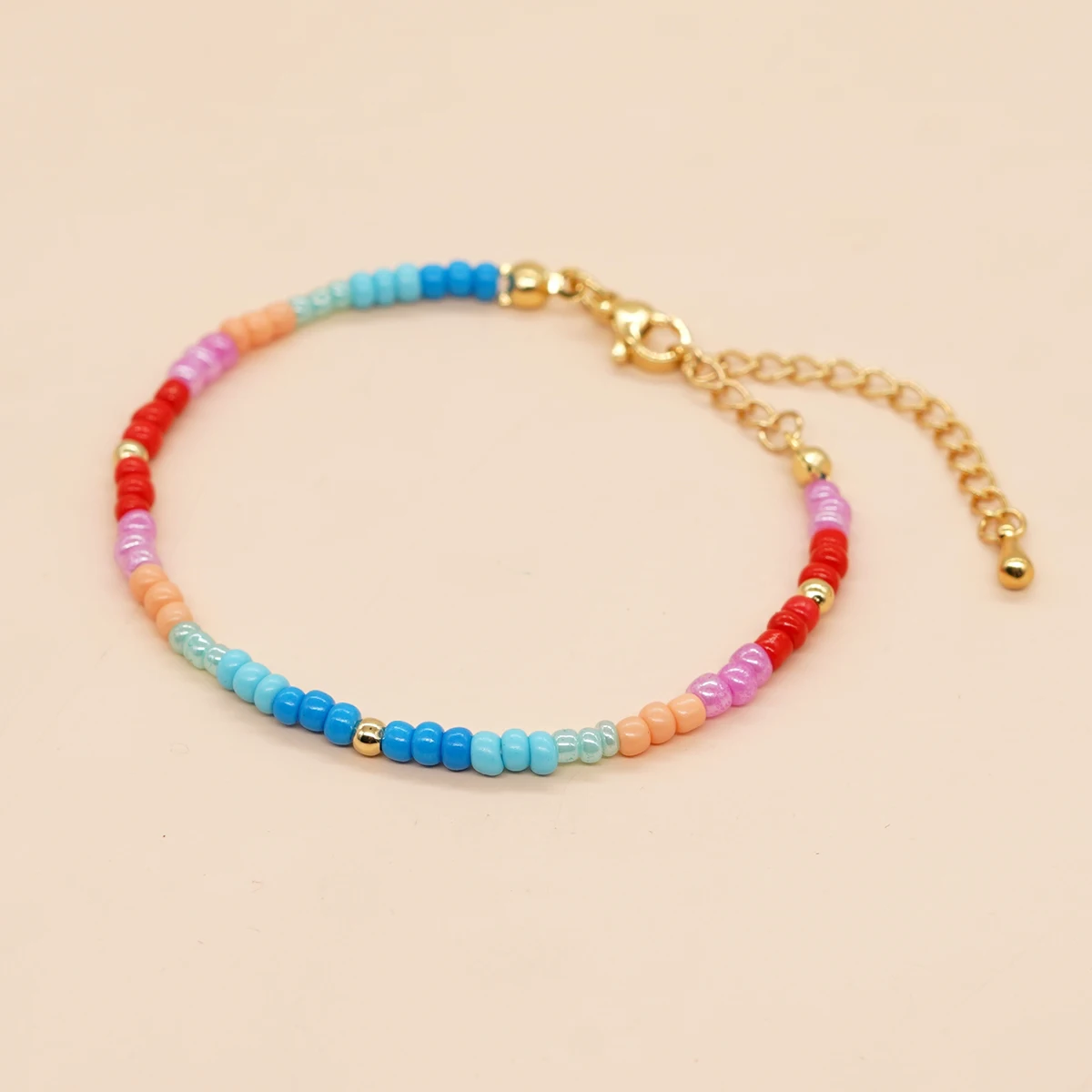 

Go2boho New In Rainbow Colorful Summer Fashion Bead Bracelets For Women Boho Beach Jewelry Gold Chain Jewelry Design Gift