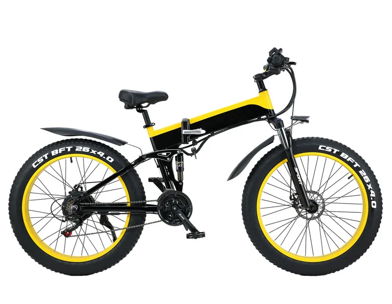 

26"*4.0 CST Tyre Folding Electric Bike 2019 With 48V 12AH 500W Motor Big LCD E-bike, Black,white