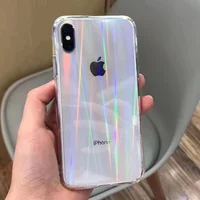 

Gradient Rainbow Laser Transparent Soft Acrylic Phone Cases For iPhone X XS Max XR 11 XR 6 6S 7 8 Plus