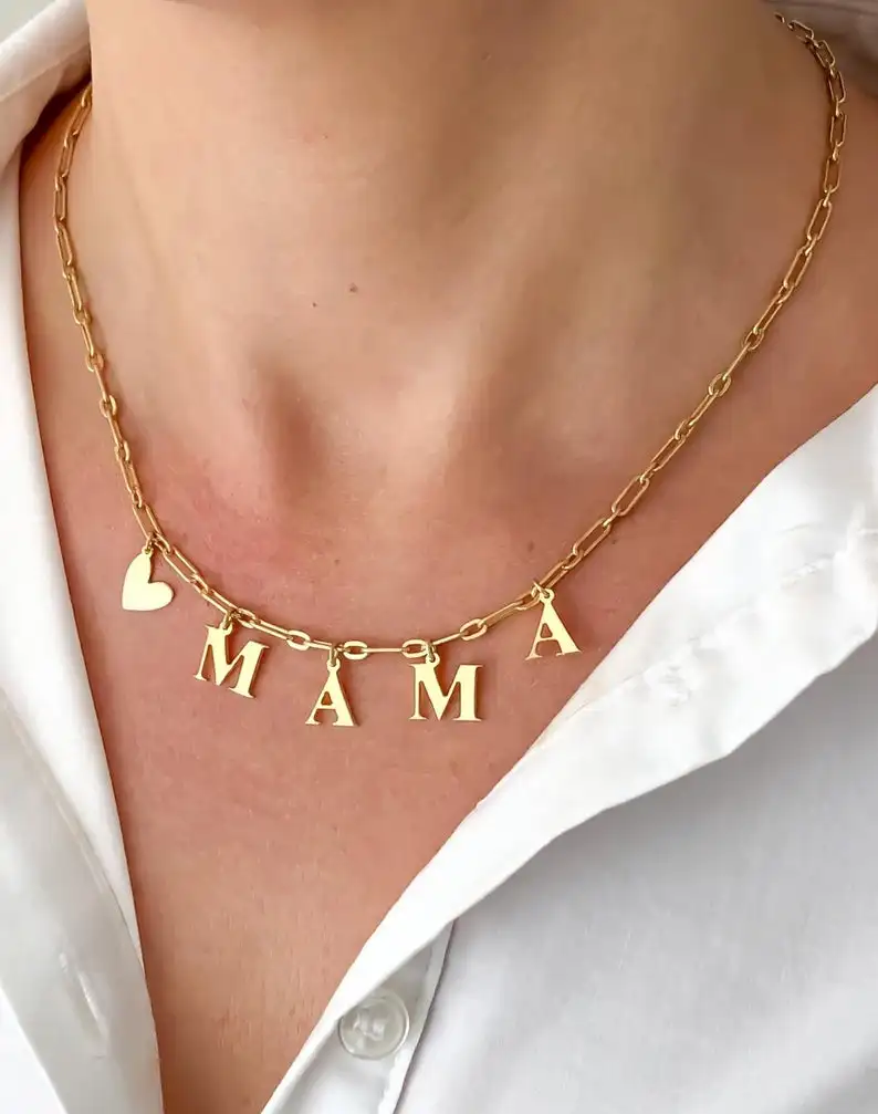 

Wholesale Stainless Steel Gold Plated New Mom Necklace, Mother's Necklace