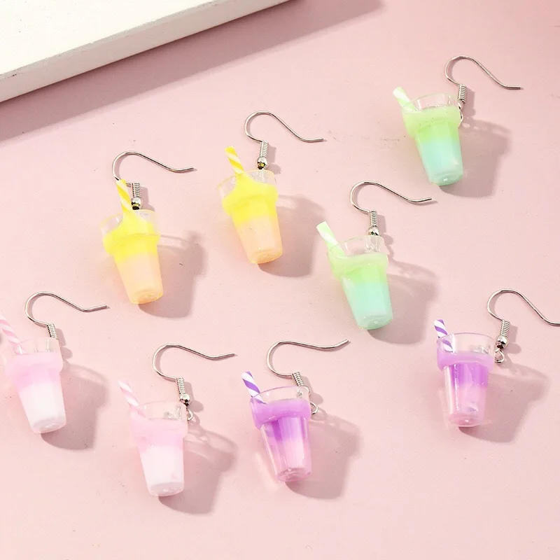 

EZ3427 High Quality Soda Shape Cute Lovely Colorful Drop Jewelry Earrings 2021 for Parties Outdoor Activities