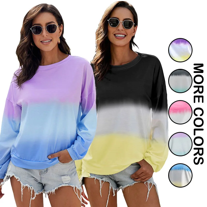 

Fashion Causal Womens Color Block Crewneck Pullover Sweatshirt