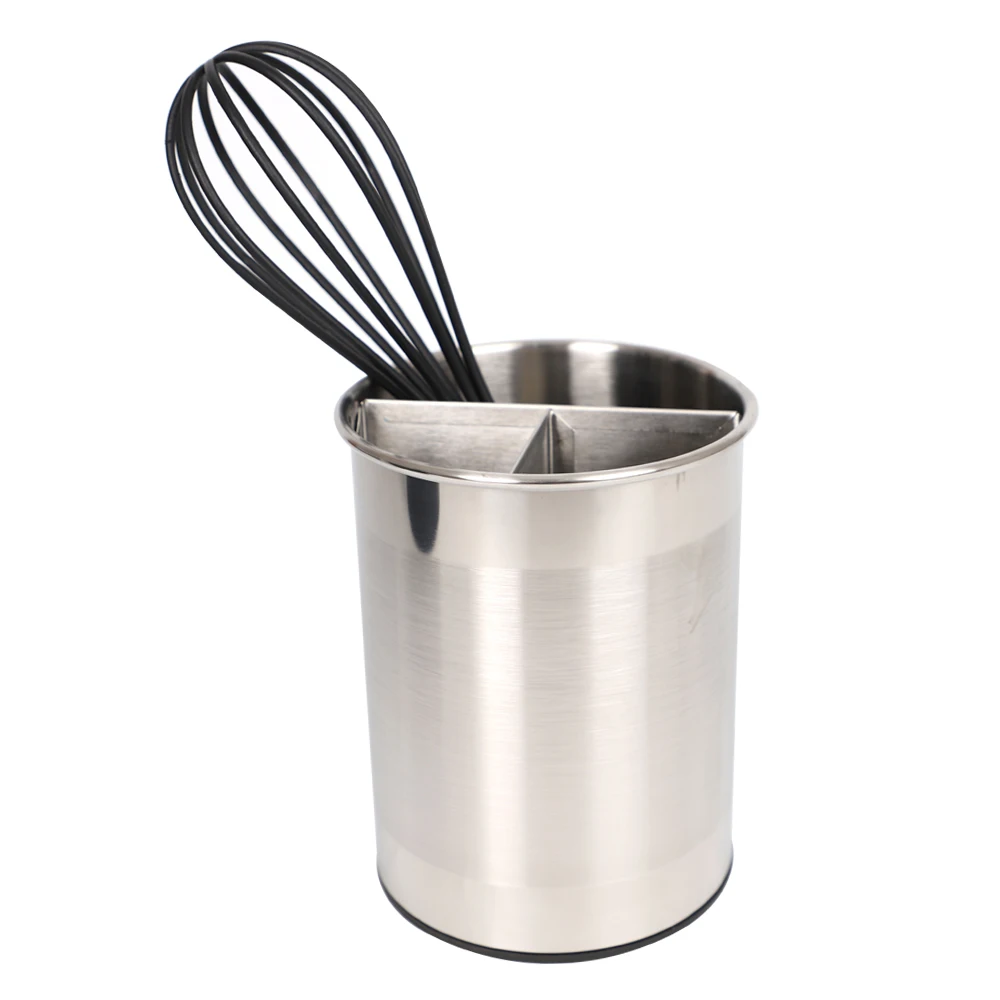 

Luxury Stainless Steel 3 Compartments Rotating Utensil Holder Kitchen