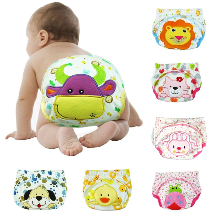 Baby reusable nappies 100% cotton soft breathable newborn cloth diaper covers pants