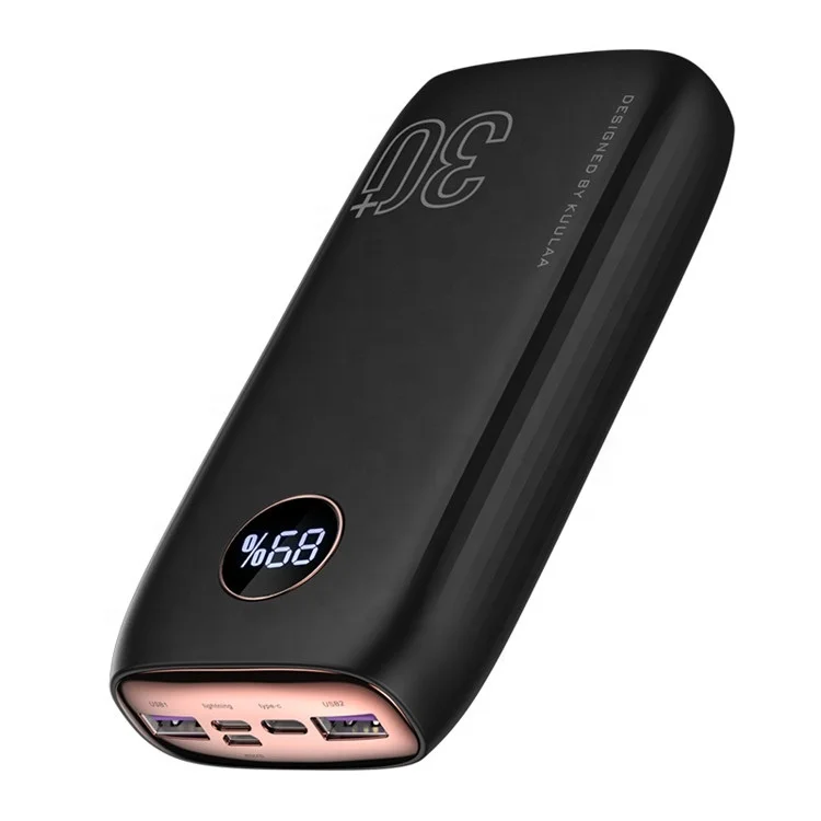 

KUULAA USB Big High Capacity 30000mah Type C 3 Inputs + 3 Outputs PD 3.0 QC 4.0 Fast Charging Powerbank Power Bank