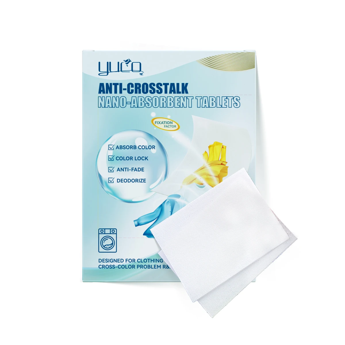 OEM Private Label Stain Removal Color Absorber Sheet Brightening Clothes Color Dye Trapping Tablet Non-woven Absorb Color Sheets