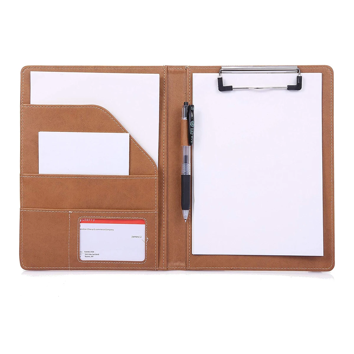 Luxury A4 Leather Notebook Cover Personalized Office Portfolio Folder ...