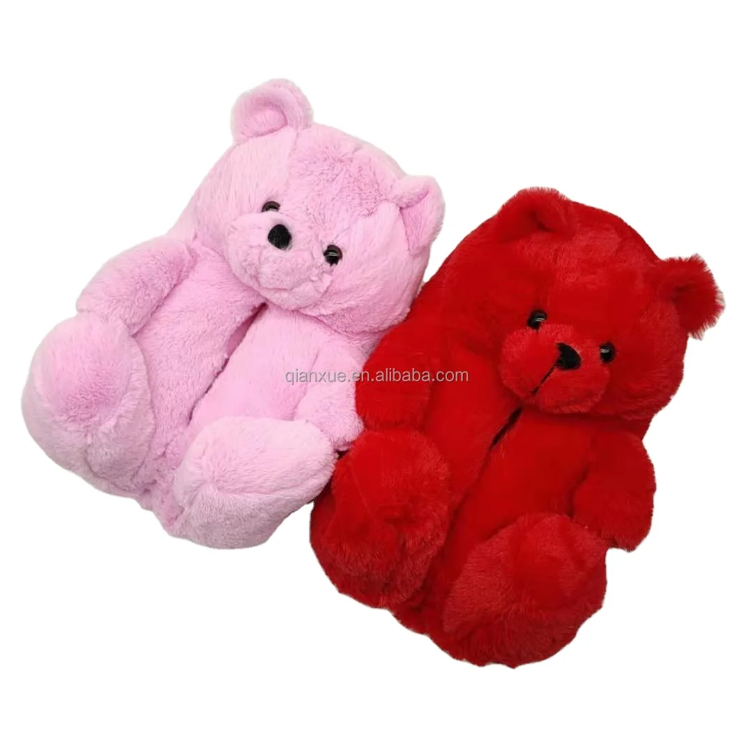 

Hot Sale Women Shoes Ladies Sandals Teddy Plush Slippers Bear Cheap Teady Bear Slippers